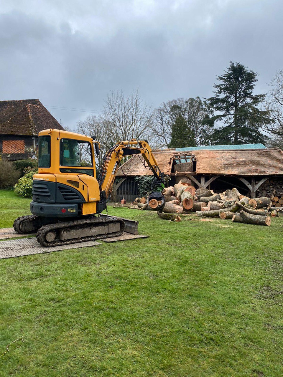 This is a photo of tree felling being carried in Hastings. All works are being undertaken by Hastings Tree Care